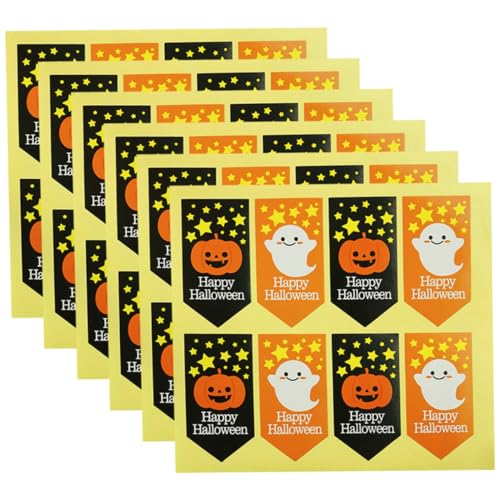 KICHOUSE Halloween Dekoartikel Geschenkpapiertüten Für Dichtungen Festival Versiegelungsetiketten Umhüllende Süßigkeiten Aufkleber Plätzchen Beutel Tag Cartoon Umschlag Halloween Kürbisgeist Etikett von KICHOUSE