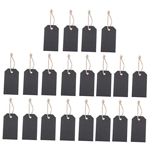 KICHOUSE Holzpreisschilder Hanging Tags Kreidetafel Tafel Hängeschilder Schilder Schmuckpreisschilder Geschenkanhänger mit Schnur Beschreibbare Etiketten Tags Hochzeitsfeier Dekoration von KICHOUSE