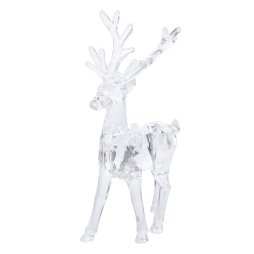 KICHOUSE Weihnachten Hirsch Figur Aus Acryl Elegante Tischdekoration Rentier Ornament für Die Feiertagsdekoration Hängende Elchstatuen für Den Innenbereich von KICHOUSE