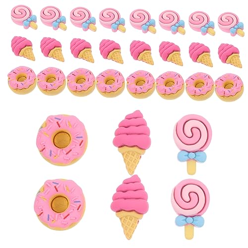 KICHOUSE Kleiner Flatback Charme Harz Telefonkofferdekoration Eiscreme Imitierte Süße Lebensmittel Flatback Charms Telefonzarm Süße Sommerharz Lutscher Donut Eistüte für von KICHOUSE