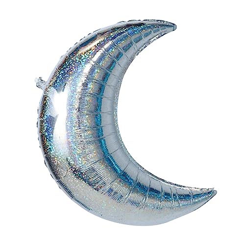 KICHOUSE Mond Aluminium Ballon Geburtstagsfeier Ballons Dekoration Mond Eid Feiertagsballons Helium Party Ballons Urlaubsdekorationsballon Großer Mondballon Silberne Aluminiumfolie von KICHOUSE