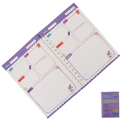 KICHOUSE Notizbuch Studentenplaner-Notizblock Notizbücher A5-Planer Zeitplaner To-Do-Liste Notizblock büromaterial office zubehör memoboard Zeitplan-Notizblock Notizblock aus Papier Violett von KICHOUSE