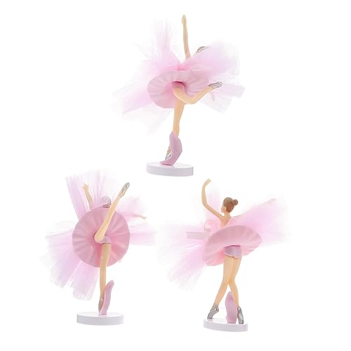 KICHOUSE Spielzeuge 3 Sätze Kuchendekoration Miniatur-Mädchen Dinosaurier-Tortenaufleger eat sieren Ornament Papierbecher Party-Kuchen-Dekor Ballerina-Cupcake-Topper Puppenhaus Statue von KICHOUSE