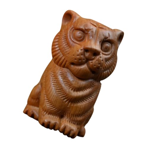 KICHOUSE Sternzeichen Tiger Ornament Statue Tischplatte Tischdekorationen chinesisches bürodeko büro Dekoration oq kleine Tiger-Desktop-Dekoration Holz-Tiger-Tee-Haustier- Thuja von KICHOUSE