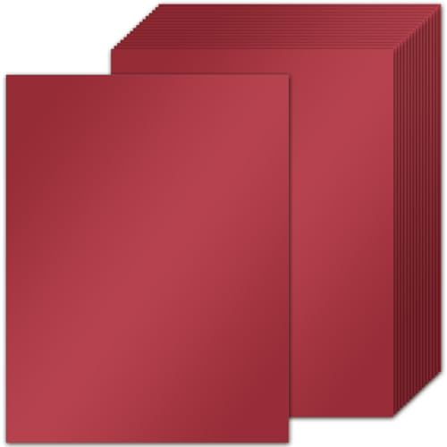 25 Blatt roter Karton, 21,6 x 27,9 cm, dickes Papier, 250 g/m², schweres Scrapbook-Papier für Zertifikate, Einladungen, Grußkarten, Handwerk, Abschlussfeiern von KICPEG