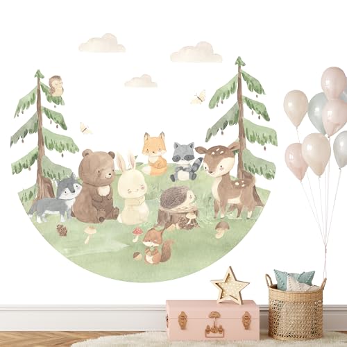 KIDSMOOD - Wandsticker für Kinder- & Babyzimmer Wanddeko für Mädchen & Jungen Aquarell XXL Wandtatoo als Deko für Kinderzimmer Ideale Geschenke für Kinder und Babys [140 cm] von KIDSMOOD