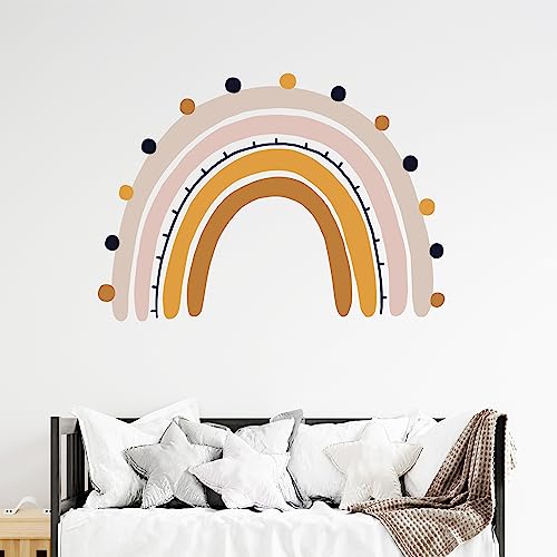 KIDSMOOD Wandsticker für Kinderzimmer, Wandaufkleber als Dekoration für Babyzimmer, Selbstklebender Wandtattoo mit Regenbogen Motiv - 60x44 cm von KIDSMOOD