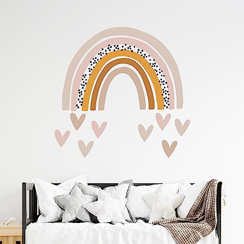 KIDSMOOD Wandsticker für Kinderzimmer, Wandaufkleber als Dekoration für Babyzimmer, Selbstklebender Wandtattoo mit Regenbogen Motiv - 60x44 cm von KIDSMOOD