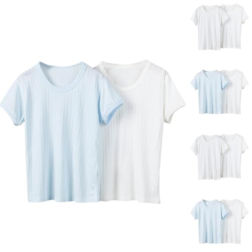 Shirt für Mädchen, 4–5 Jahre, Rundhalsausschnitt, kurzärmelig, Netzstoff, atmungsaktiv, weich, leicht, Sommer, dehnbar, 2 Stück, Unterhemden, Kinderkleidung, Schleife, Krawatte, Gymnastik, Laufen Shirt für Mädchen, 4–5 Jahre, Rundhalsausschnitt, kurzärmelig, Netzstoff, atmungsaktiv, weich, leicht, Sommer, dehnbar, 2 Stück, Unterhemden, Kinderkleidung, Schleife, Krawatte, Gymnastik, Laufen von KIDSZJA
