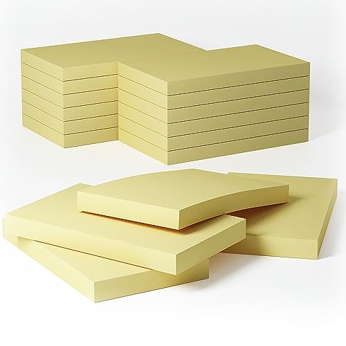 12 Blöcken 76 x 127 mm Classics gelbe Haftnotizen, selbstklebende Notizblöcke Sticky Notes Büronotizen,80-Blätter/Pad von KIFZM