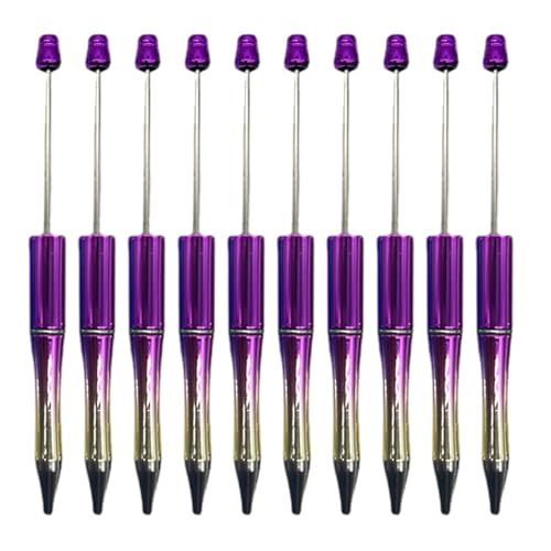 KIIFENG Beadable Pen 10 Stück Perlenstift Kunststoff Perlen Stift Kugelschreiber Niedlicher Stift Junge Mädchen Student Abschluss Stift Geschenk Büro Schulbedarf von KIIFENG