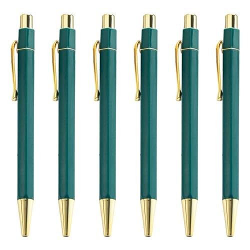 KIIFENG Kugelschreiber, 6 x Set, einziehbarer Kugelschreiber, Smppth-Schreibstift, 1,0 mm, Signaturstift, Business-Stift, Ölstift für Schule, Büro, Arbeit von KIIFENG