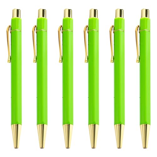 KIIFENG Kugelschreiber, 6 x Set, einziehbarer Kugelschreiber, Smppth-Schreibstift, 1,0 mm, Signaturstift, Business-Stift, Ölstift für Schule, Büro, Arbeit von KIIFENG