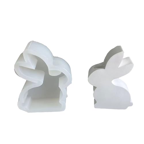 KIIFENG Osterhase Silikonformen 3D Kaninchen Kerzenhalter Epoxidharz Gießformen für Kerzenhalter DIY Home Dekorationen von KIIFENG