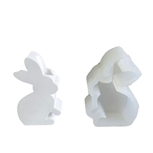 KIIFENG Osterhase Silikonformen 3D Kaninchen Kerzenhalter Epoxidharz Gießformen für Kerzenhalter DIY Home Dekorationen von KIIFENG