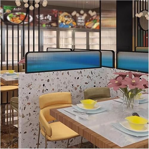 KIJyfgTR Trennwände for Essbereiche Erhöhte Arbeitsplatte Gestreiftes Glas Restaurant Dekorative Trennwände(Blu,11.8x31.4in) von KIJyfgTR