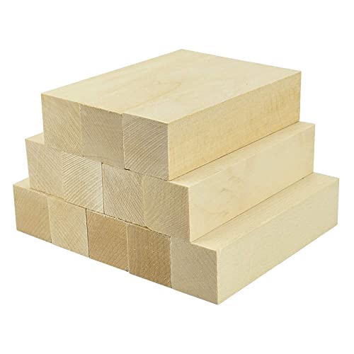 KIKAPA Whittling and Carving Wood Blocks Unfinished Wood Blocks Lindenwood Carving Blocks Set for Carving Beginners von KIKAPA