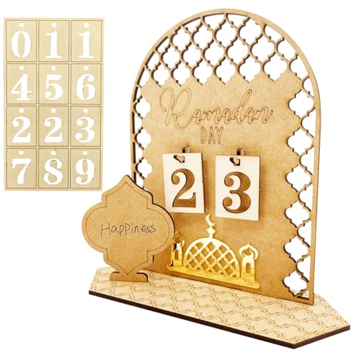 Ramadan Kalender, Eid Mubarak Kalender, Ramadan Dekorationen Countdown-Kalender für Zuhause, Ramadan Dekoration Aus Holz, Ramadan aus Holz Countdown-kalender Ornament, Ramadan Geschenke für Kinder von KIKVTER