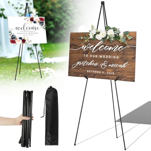 KIMIGO Portable Künstler Staffelei Stand,169cm Staffelei Hochzeit,Verstellbares Stativ Atelierstaffelei Standstaffelei,Metall Poster Staffelei Art Poster Metall Stand,Tischstaffelei & Feldstaffelei von KIMIGO