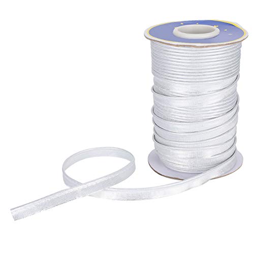 1 Cm Breites Kantenband, 70 Yards Nähbesatzband für DIY-Basteldekorationen (SILVER) von KIMISS