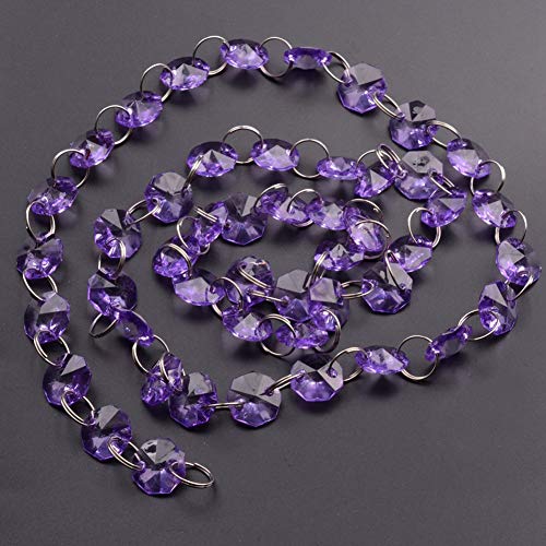 1 M Acrylperlen, Stränge, Hochzeit, Weihnachten, Schnüre, Heimdekoration, Kronleuchter, Kunsthandwerk, Party, Zum Aufhängen mit Ornament-Zubehör, Blau (PURPLE) von KIMISS