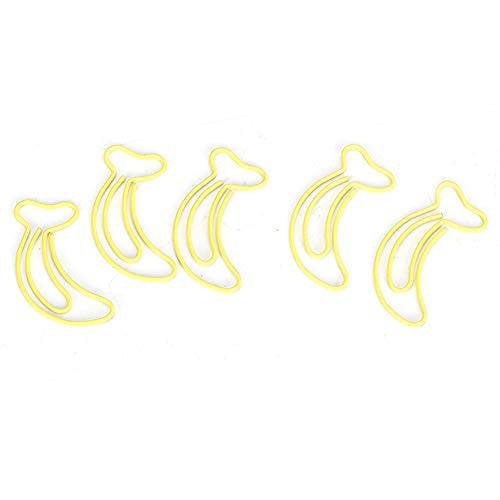 12 Stück Büroklammern, 12 Stück Gelbe Klammern in Bananenform, Multifunktionale, Verdickte Klammern, Schöne Form Büroklammern, Büroartikel, 3 X 2 Cm, Schreibwaren für Studenten, von KIMISS