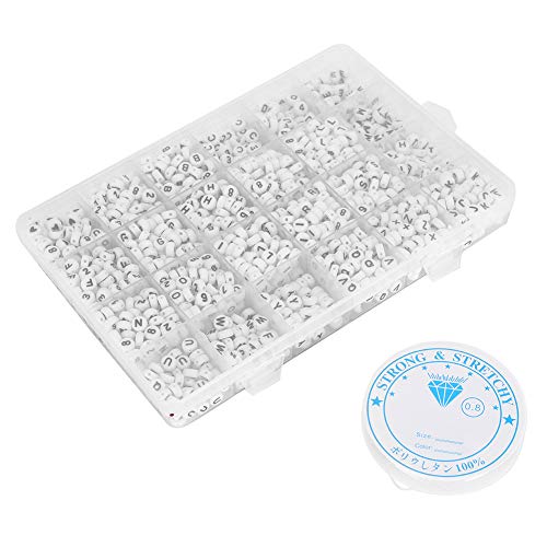 1850pcs Brief Perlen, 4x7mm Runde Acrylnummer Herzperlen, 4 X 7 Mm Englisch Bet & Perlen Sortimente für Schmuck Erstellen Frühbildende Buchstaben Briefe Dekorative Accessoires von KIMISS