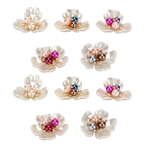 20pcs Blume Strassknöpfe, Bastelfaux -Perlendekoration Verzierungen Knöpfe, Flacher Rücken Schöner Schmuck Kleidung 38 Mm für W -Kleidung Taschen Schuhe Dekor Dekoration von KIMISS