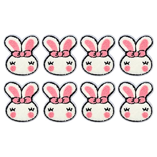 20pcs Cartoon Animal, 20pcs Nähen auf Flecken Weißer Hasen Niedliche, Auffällige Stoff -Applikationen Appliqué Leicht zu Benutzen Stickereien für Kleidung Basteln, Süßes Eisen auf von KIMISS