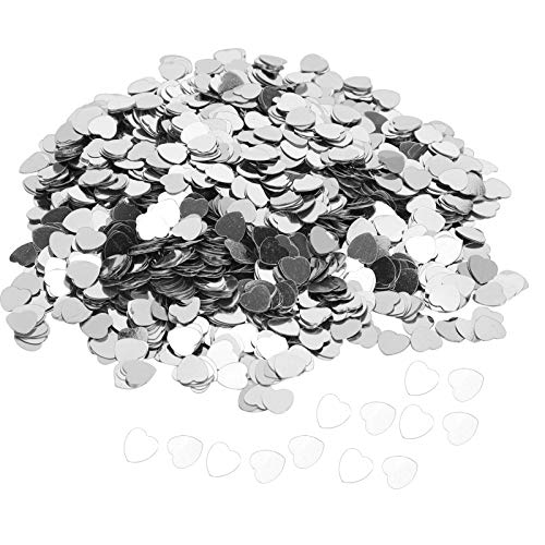 3000 PCS Herzscheißer Konfetti, Valentinstag Hochzeit W Geburtstag Babypartydekorationen Pailletten Bestreuen Teil Dekoration Supplies Party Silber (SILVER) von KIMISS