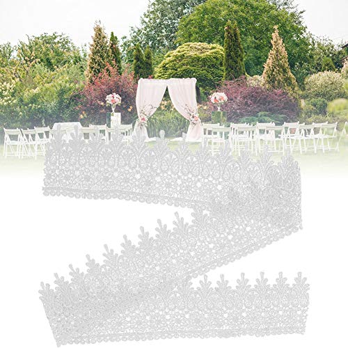 5 Yard Spitzenband, Yards Polyestergarnbesatz Basteln Nähband, 3,5 Zoll Kunst & Zubehör Kleidung Dekorationsbänder für W Kleid Party Kleidung Hut Weiß (WHITE) von KIMISS