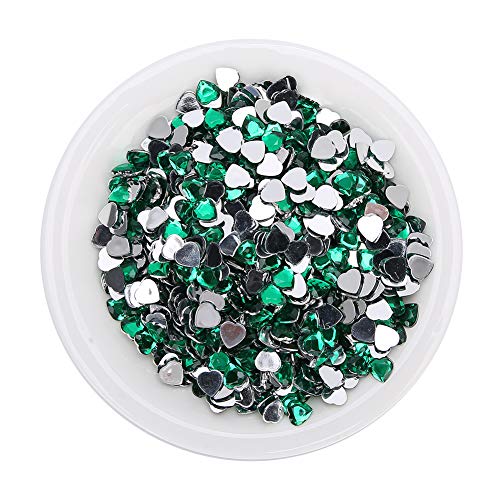 8 Mm DIY Spitzboden Herzform R Stein Hochzeitsdekorationen, Kleidakzente, Schmuckkleber 1000 Stück (GREEN) von KIMISS