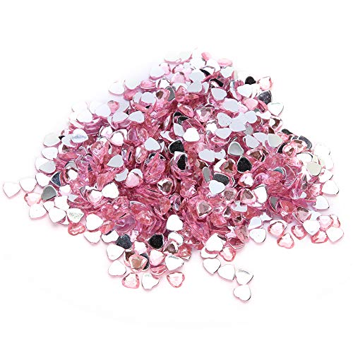 KIMISS 8 Mm DIY Spitzboden Herzform R Stein Hochzeitsdekorationen, Kleidakzente, Schmuckkleber 1000 Stück (Rosa) von KIMISS