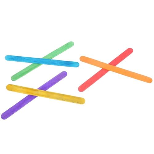 Eis Am Stiel-Sticks, Abatelenguas De Colores, 300 Stück, Bunter Eis-Stick, Manuelles Basteln, DIY-Holz-Eis-Bar-Stick für den Sommer zu Hause von KIMISS