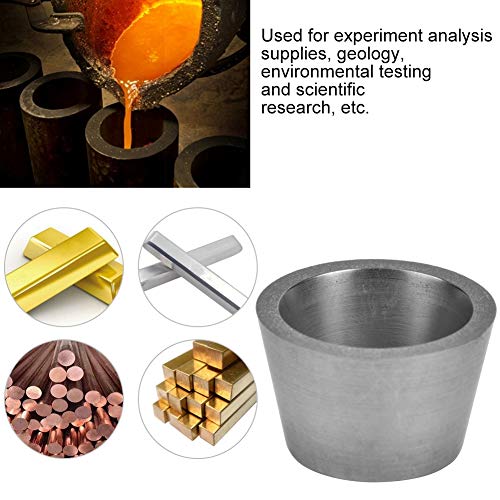 Graphittiegel, Tiegel mit Schrägem Mund Zum Schmelzen, Graphittiegel-Gießbarren, Einfaches Entformen des Gießens, Ideal für Laboranalysen (Durchmesser 35×Höhe 22 mm ohne Abdeckung) von KIMISS