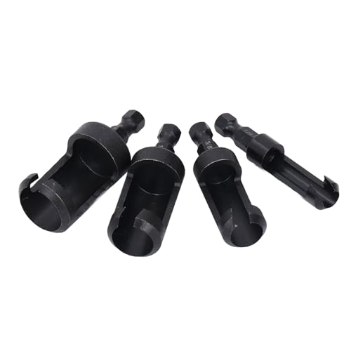 Holzstecker -Cutter -Bohrer Bit Set - 4 Stcs Hex Shank Carbon Stahlstopfen für Holzbearbeitung 1/4in 3/8in 1/2in 5/8in von KIMISS