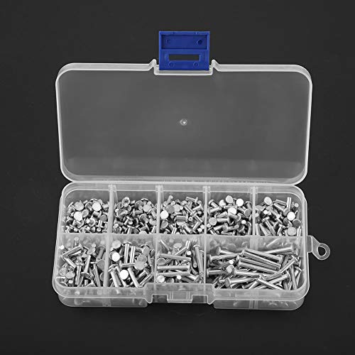 KIMISS 450pcs Flat Head Aluminiumnieten M2,5 M2,5-Nieten Set, 3 Mm-20mm Länge Sortiment für Verschiedene Anwendungen KIMISS 450pcs Flat Head Aluminiumnieten M2,5 M2,5-Nieten Set, 3 Mm-20mm Länge Sortiment für Verschiedene Anwendungen von KIMISS