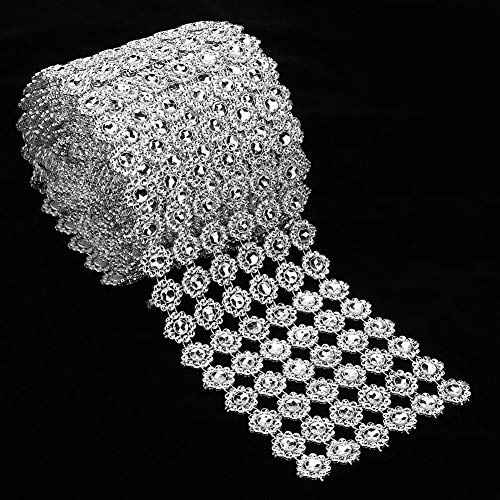 KIMISS 6 Reihen Sonnenblumen-R-Stein, Galvanisierte Kunststoff-Hohlmaschen-Diamantlinie, 5 Yards Pro Rolle von KIMISS