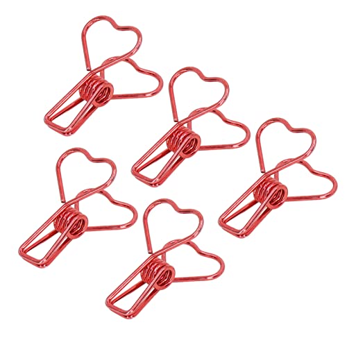 Love Heart 100 Stück Kreative Cartoon-Clips mit Langem Schwanz, Mini-Clips aus Metall, Büroklammern, Organizer für Büronotizen (Rot) von KIMISS