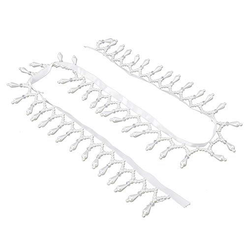 Perlenperlen Quasten, Bandverkleidung Anheizt Handgefertigte Perlenvorhang Perle & Verzierungen Bastelkleidung Accessoires Fringe Trimming 7,5 Cm (4,5 cm breit) von KIMISS