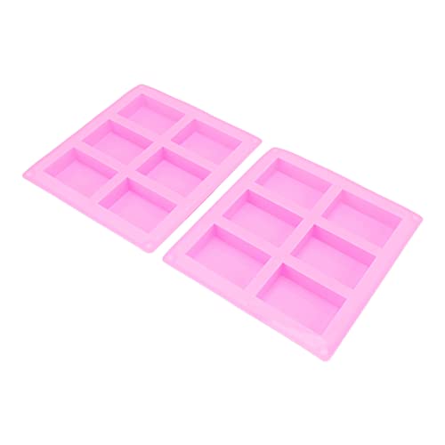 Vielseitige 2-teilige Silikonform, 6 Gitter, Müheloses Back- und Seifenherstellungswerkzeug, Hitzebeständig, Wiederverwendbar für Kuchen-Muffins-Bastelarbeiten. (PINK) von KIMISS