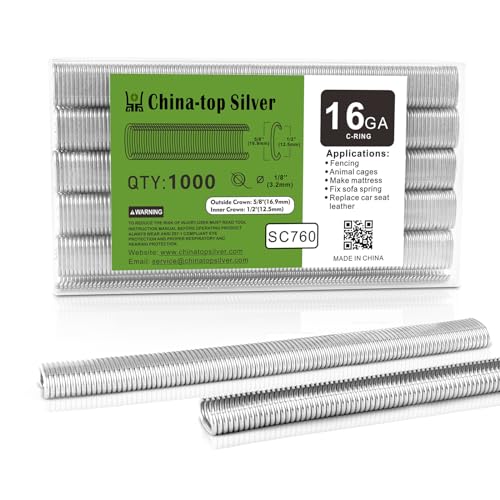 16 Gauge verzinkte Hog Ring Klammern, 12.5mm Krone, 1000PCS/Pack, C-Typ Klammern für pneumatische Hog Ring Zange in Käfigen, Zäune, Befestigungen von KIMSING