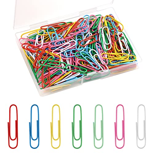 KINBOM 200 Stück Büroklammern Bunt, Büroklammer Büroklammer Set Briefklammern Paperclips mit Plastikbox für Büro Schule Dokument Papierklassifizierung (Mehrfarbig) von KINBOM