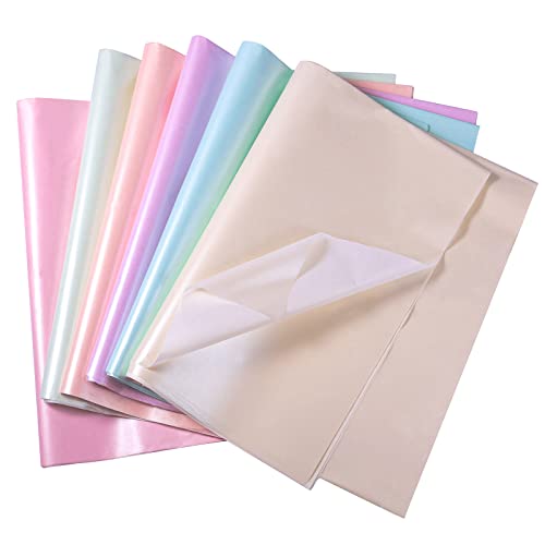 KINBOM 30 Blatt 50 x 35 cm Seidenpapier, 6 Seidenpapier Metallic Perlglanzpapier, Seidenpapier Geschenkpapier Seidenpapier für Urlaub Geburtstagsfeier Dekoration Hochzeit von KINBOM