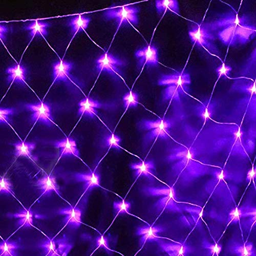 200LED Solar Lichternetz Außen,KINGCOO Wasserdicht 3x2m Solar Mesh Net Fee Lichterkette 8 Modi Lichtervorhang Weihnachtsbeleuchtung für Garten Partydekoration Geburstag Hochzeit Wohnzimmer (Lila) von KINGCOO