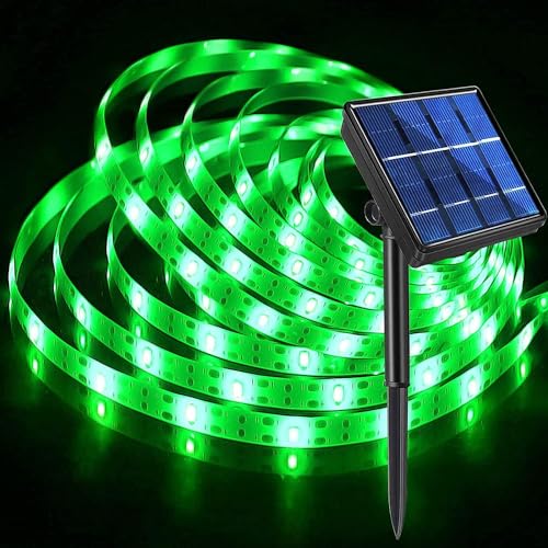 KINGCOO Solar Streifen Lichter Außen, Wasserdicht 3M 90Led Seilleuchten Solarlampen Selbstklebend Schneidbar Lichterkette für Garten Hinterhof Veranda Hochzeit Party Weihnachtsdekoration (Grün) von KINGCOO