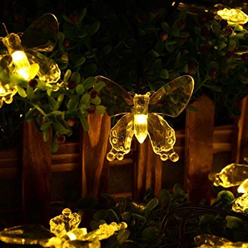 KINGCOO Schmetterling Lichterketten, Wasserdichte 16FT 20LED Butterfly Solar Lampe Dekorative Leuchten für Party Hochzeit Garten Veranda Balkon Weihnachtsfee Beleuchtung Dekorationen (Warmweiß) von KINGCOO