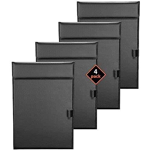 KINGFOM Klemmbrett A4 Klemmbretter Clipboard aus PU Leder (4 Stück) von KINGFOM