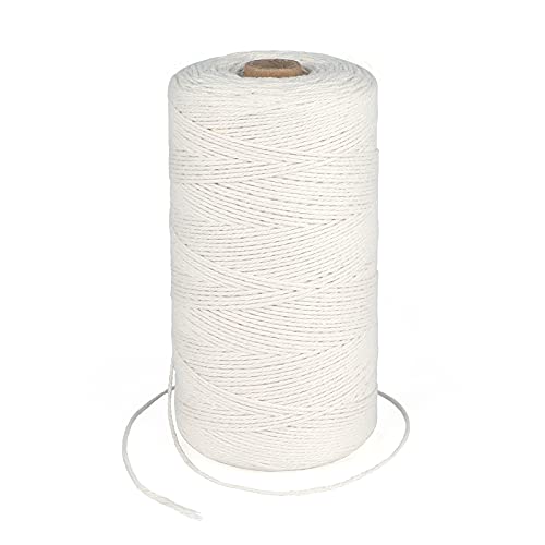 KINGLAKE 1.5mm Kordel Weiß,450M Baumwollschnur,Makramee Garn,Baumwollgarn Dünn,String Für Backen,Kochen in der Küche,DIY Basteln,Weihnachtsgeschen Kverpackung,Deko von KINGLAKE