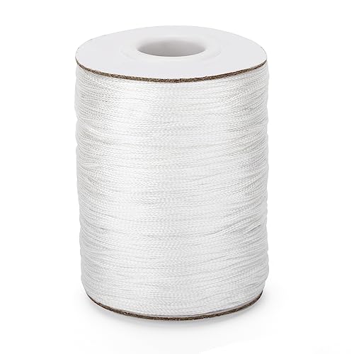 KINGLAKE 1.5mm x 92 m Nylonschnur Weiß, Nylonfaden, Perlenschnur, perlenfaden für Auffädeln, Ketten, Sarmband, Halskette Geflochten, Schmuckherstellung und DIY Basteln von KINGLAKE